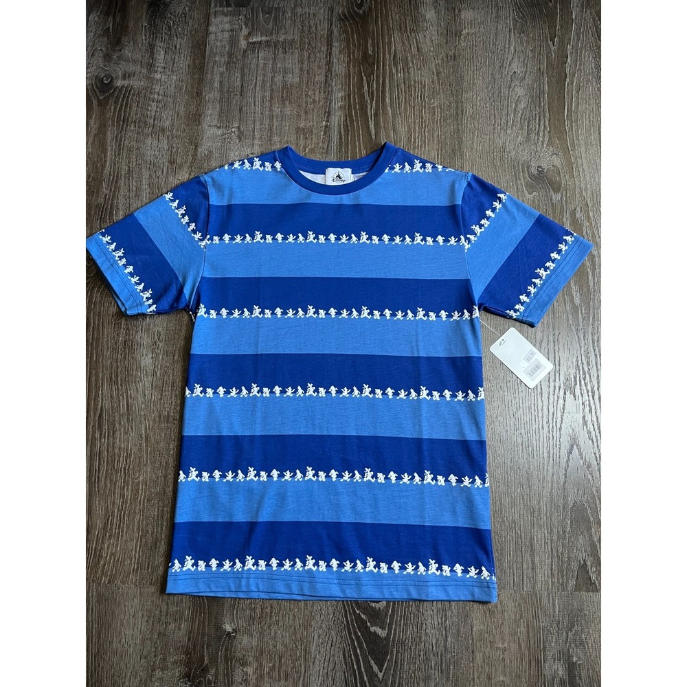 New With Tags Disney‎ Store Mickey Mouse and Friends Tee T-Shirt Blue Stripes XS